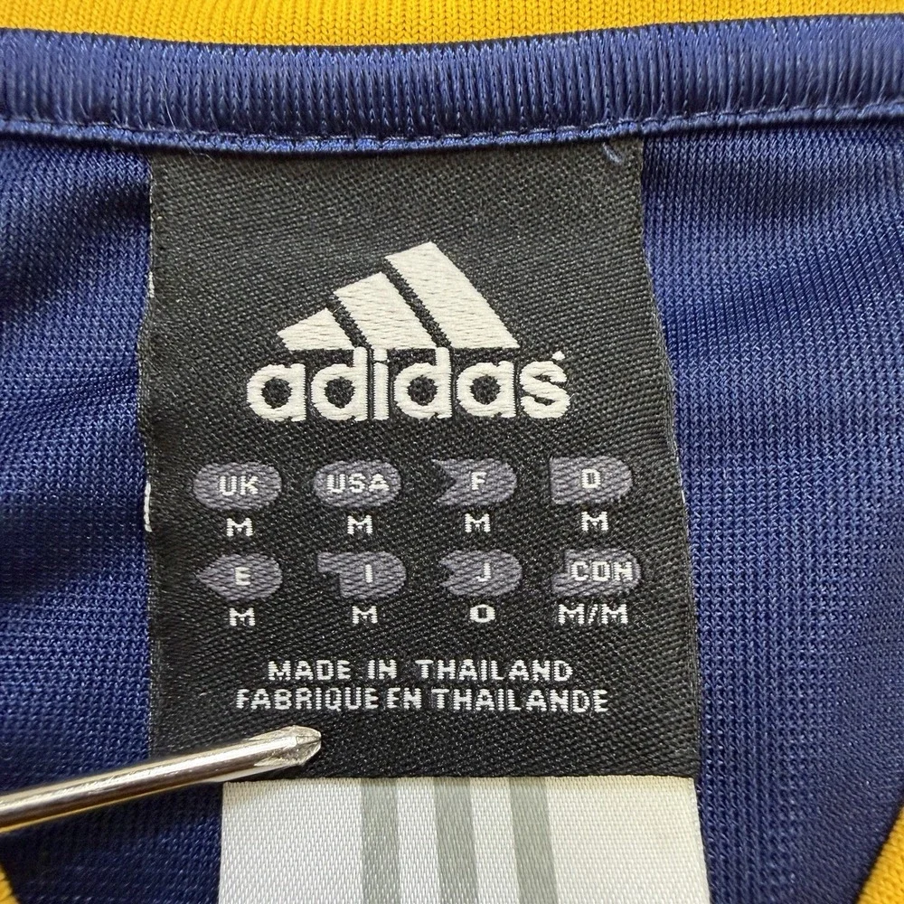 Vintage Adidas Basketball Jersey Mens Medium Blue Yellow Stitched #1